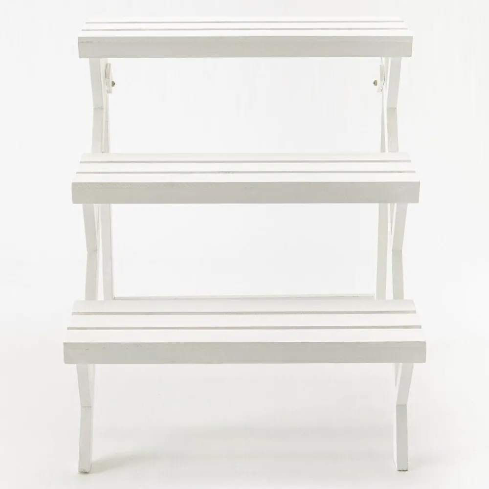 RETIF Presentoir 3 Niveaux Bois Blanc 60X50X70Cm Store