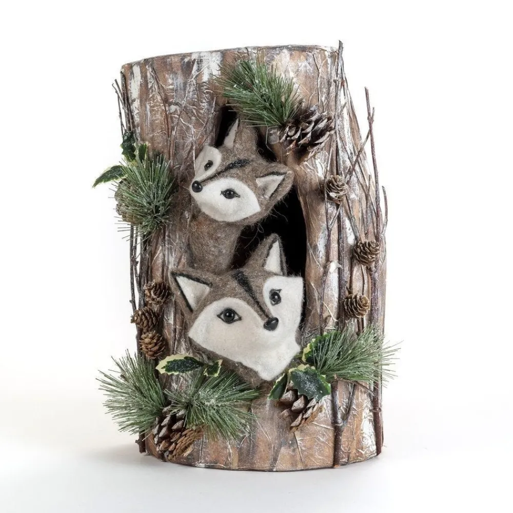 RETIF Renards Dans Souche L 23 X P 20 X H 38 Cm Online