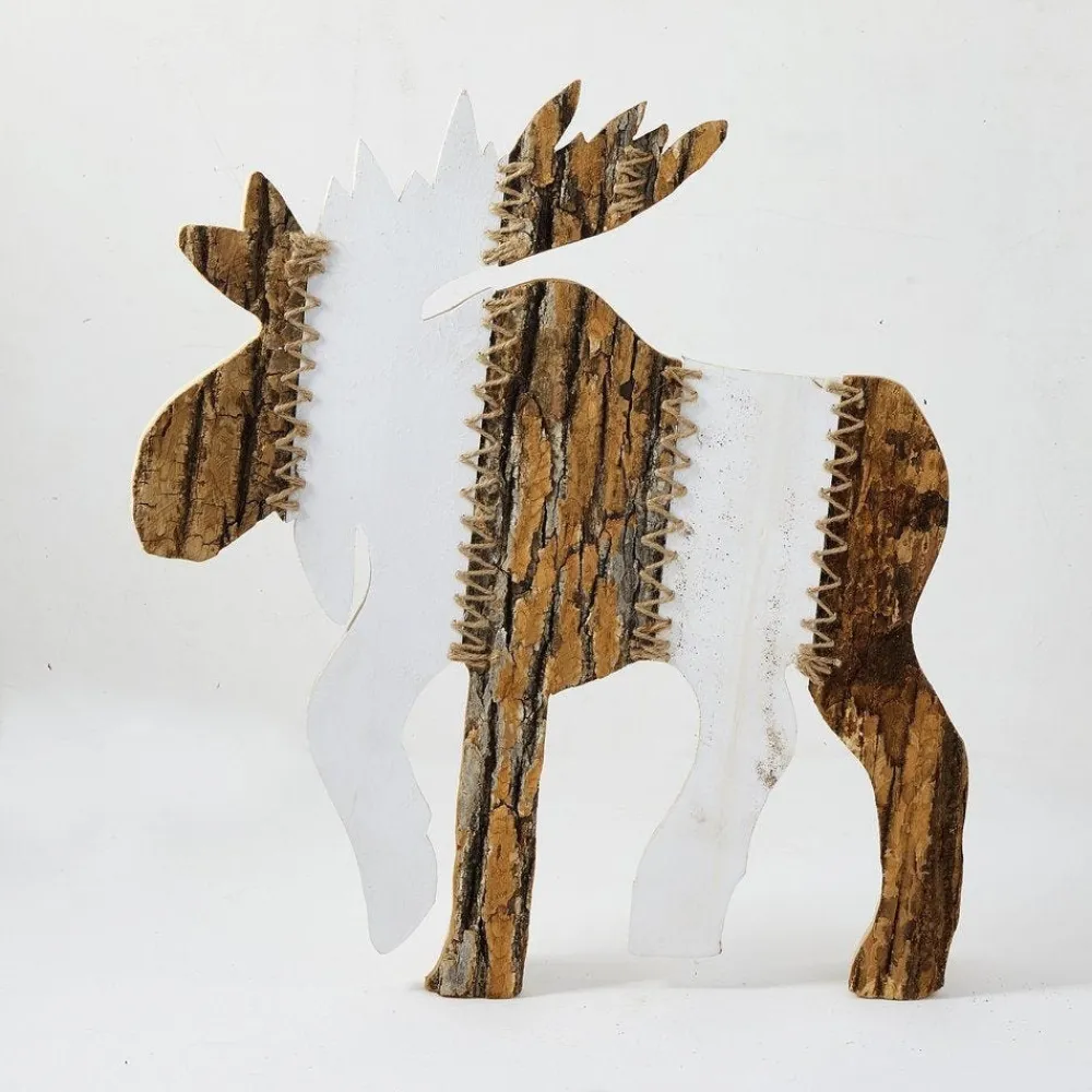 RETIF Renne En Bois Bicolore A Poser L 55,5 X H 61,5 Cm Discount