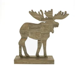 RETIF Renne En Bois Sur Socle L 32,5 X P 10 X H 33 Cm Cheap