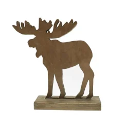 RETIF Renne En Bois Sur Socle L 32,5 X P 10 X H 33 Cm Cheap