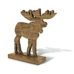 RETIF Renne En Bois Sur Socle L 32,5 X P 10 X H 33 Cm Cheap