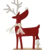 RETIF Renne Rouge Sur Socle 24X4X32Cm - 2 Modeles Possibles Hot