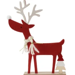 RETIF Renne Rouge Sur Socle 24X4X32Cm - 2 Modeles Possibles Hot