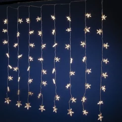 RETIF Rideau D'Etoiles Lumineuses 64 Leds Blanc Chaud L120 X H100Cm Best