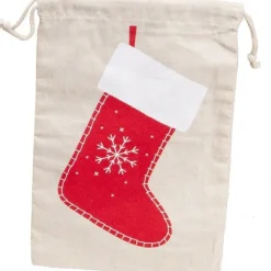 RETIF Sac En Coton Botte Rouge De Noel Avec Cordon - 30X38 Cm - Par 300 Discount