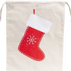 RETIF Sac En Coton Botte Rouge De Noel Avec Cordon - 20X30 Cm - Par 600 Cheap