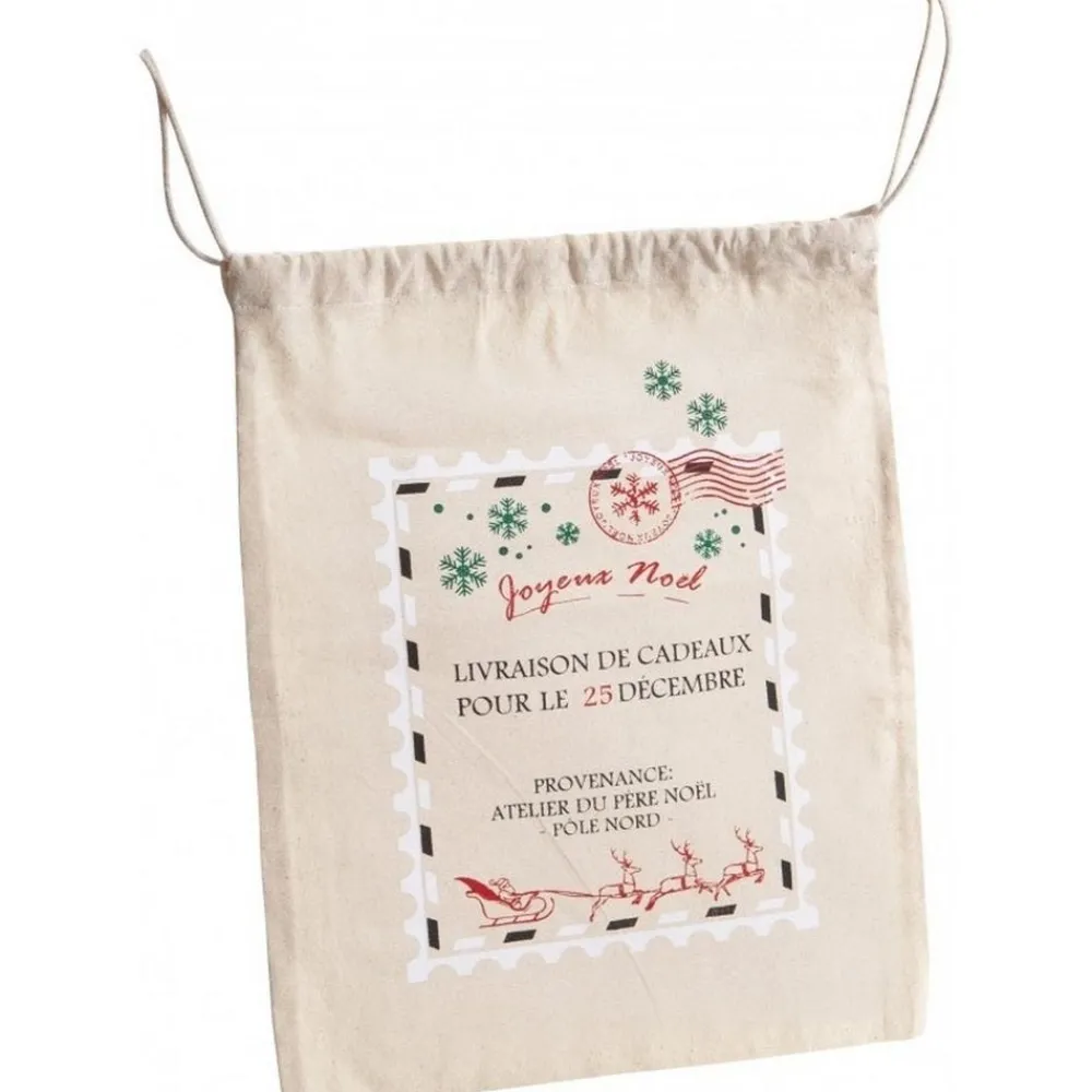 RETIF Sac Hotte Coton Joyeux Noel - 30X38 Cm- Par 300 Online