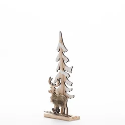 RETIF Sapin & Cerf Bois Enneige H.29Cm Cheap