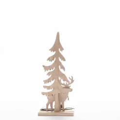 RETIF Sapin & Cerf Bois Enneige H.29Cm Cheap