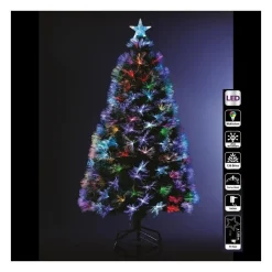 RETIF Sapin Artificiel Vert 136 Bouquets De Fibre Optique Multicolore H120Cm Clearance