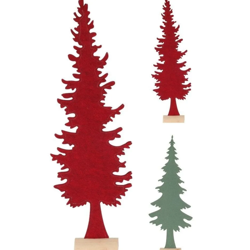 RETIF Sapin Bois Et Feutrine H60Cm 2 Coloris Possibles Rouge/Vert Online