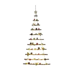 RETIF Sapin De Noel A Suspendre Lumineux A Led Avec Deco Rouge Et Verte H120Cm Hot