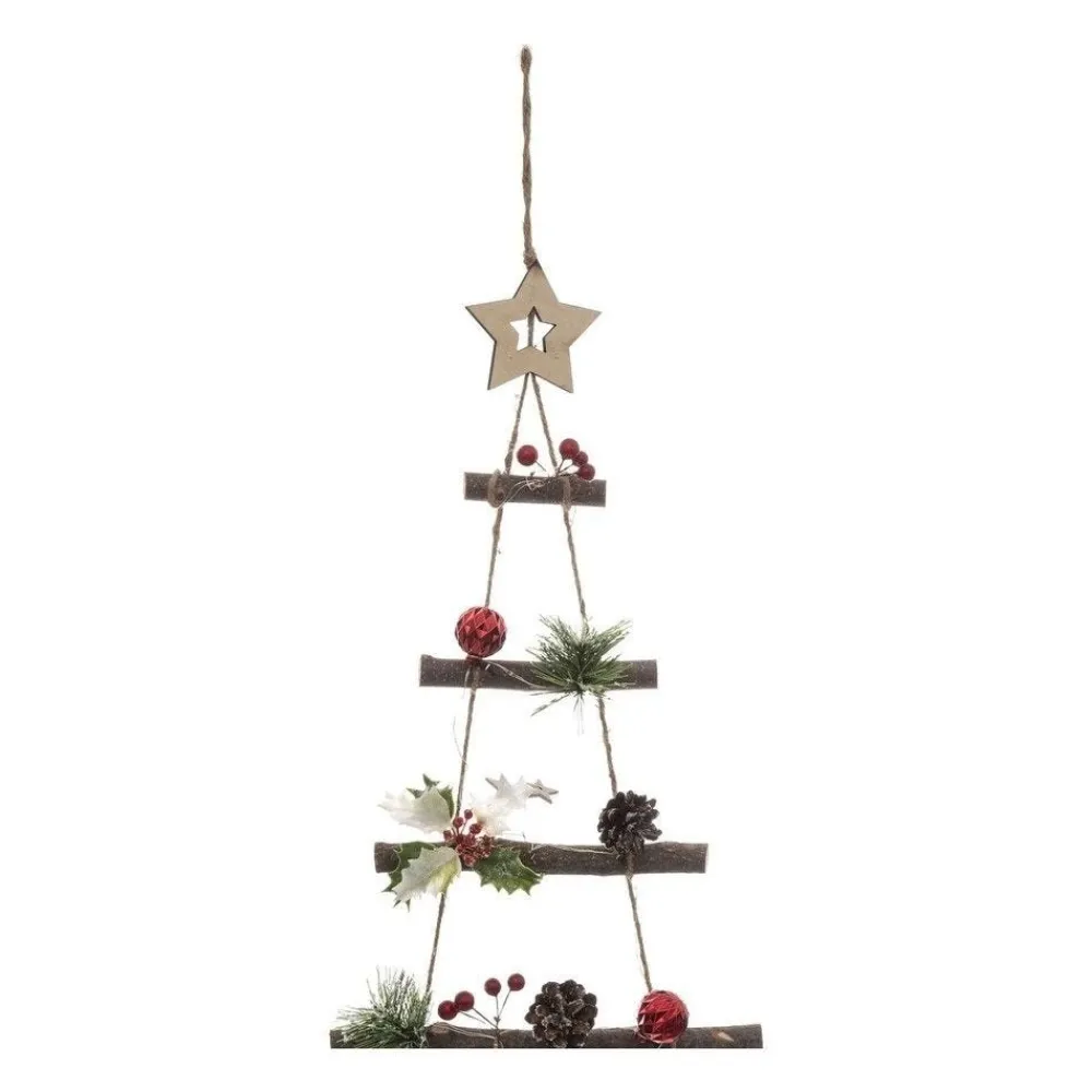 RETIF Sapin De Noel A Suspendre Lumineux A Led Avec Deco Rouge Et Verte H120Cm Hot
