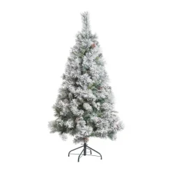 RETIF Sapin De Noel Artificiel Vert Floque Enneige Et Pommes De Pin H180Cm Sale