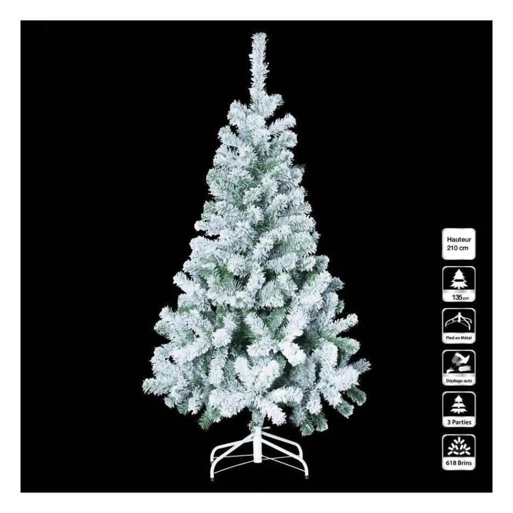 RETIF Sapin De Noel Artificiel Vert Floque Enneige H210Cm Online