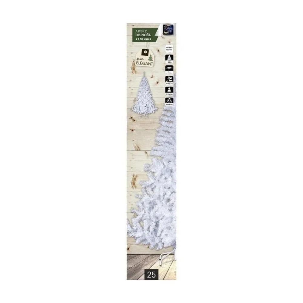 RETIF Sapin De Noel Artificiel Blanc 2 Tons H150Cm Shop