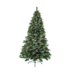 RETIF Sapin De Noel Artificiel Vert Avec Pommes De Pin Et Baies Rouges H210Cm Online