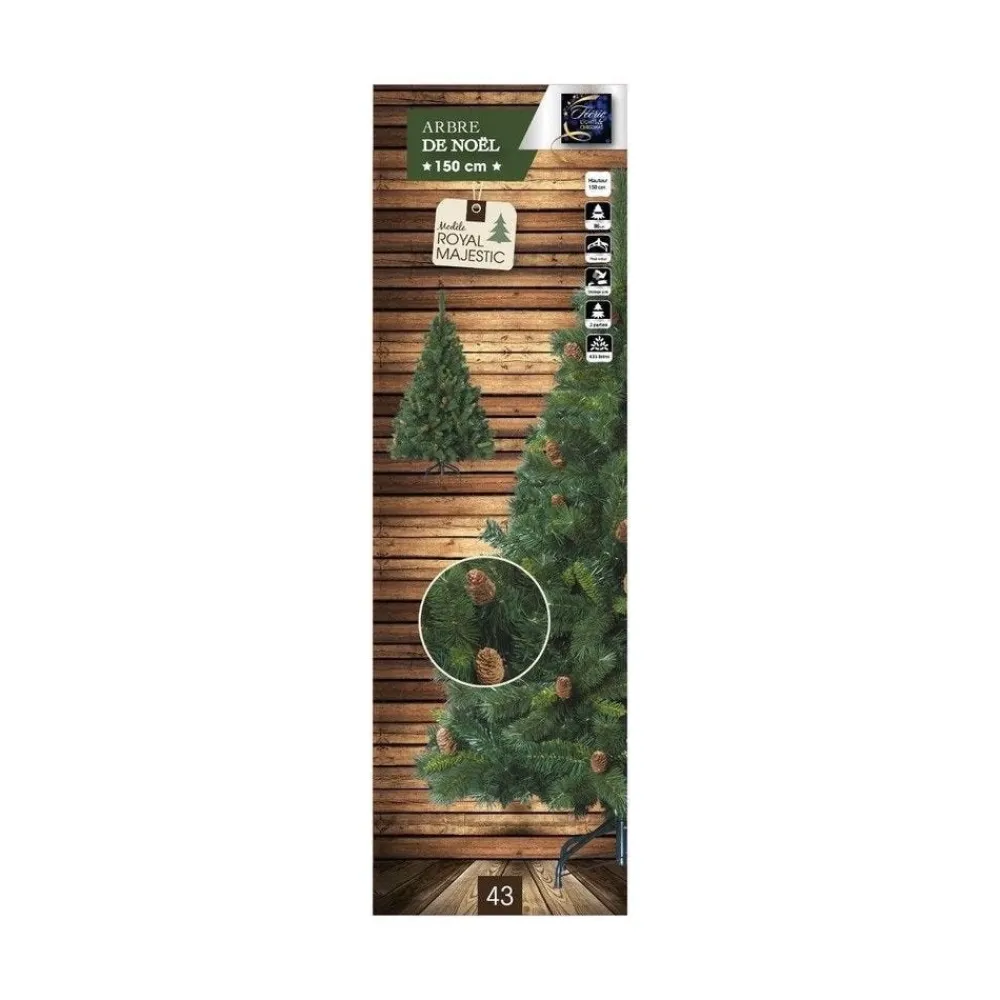 RETIF Sapin De Noel Artificiel Vert Avec Pommes De Pin H150Cm Clearance