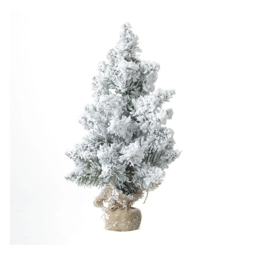 RETIF Sapin De Noel Artificiel Vert Floque Blanc H50Cm Hot