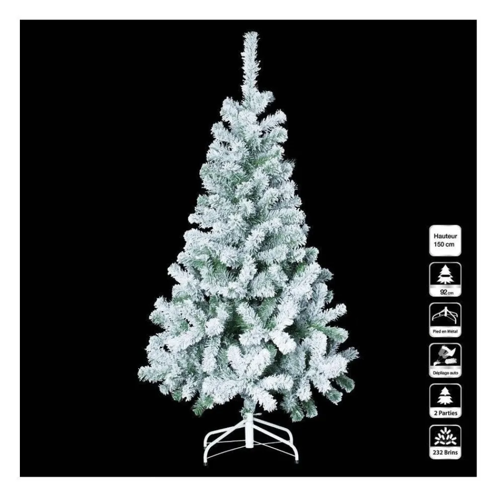 RETIF Sapin De Noel Artificiel Vert Floque Enneige H150Cm Discount