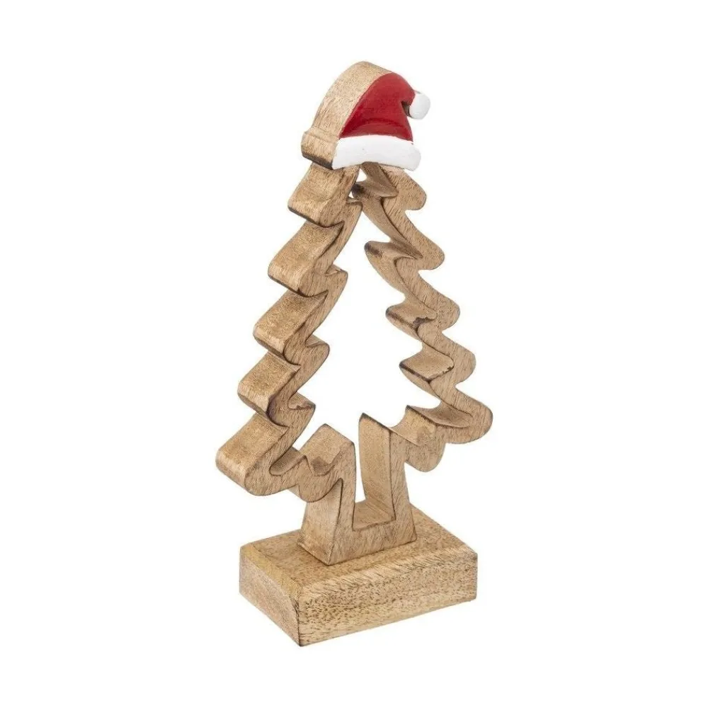 RETIF Sapin En Bois Avec Bonnet Pere Noel H21Cm Cheap