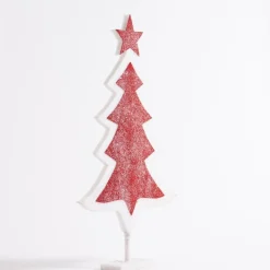 RETIF Sapin En Ouate Rouge Et Blanc Sur Socle L 52 X H 90 Cm Flash Sale