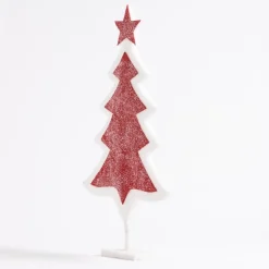 RETIF Sapin En Ouate Rouge Et Blanc Sur Socle L 52 X H 90 Cm Flash Sale