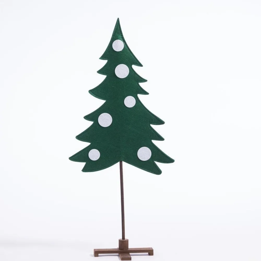 RETIF Sapin En Tissu Vert Et Boules Blanches H 120 Cm Outlet