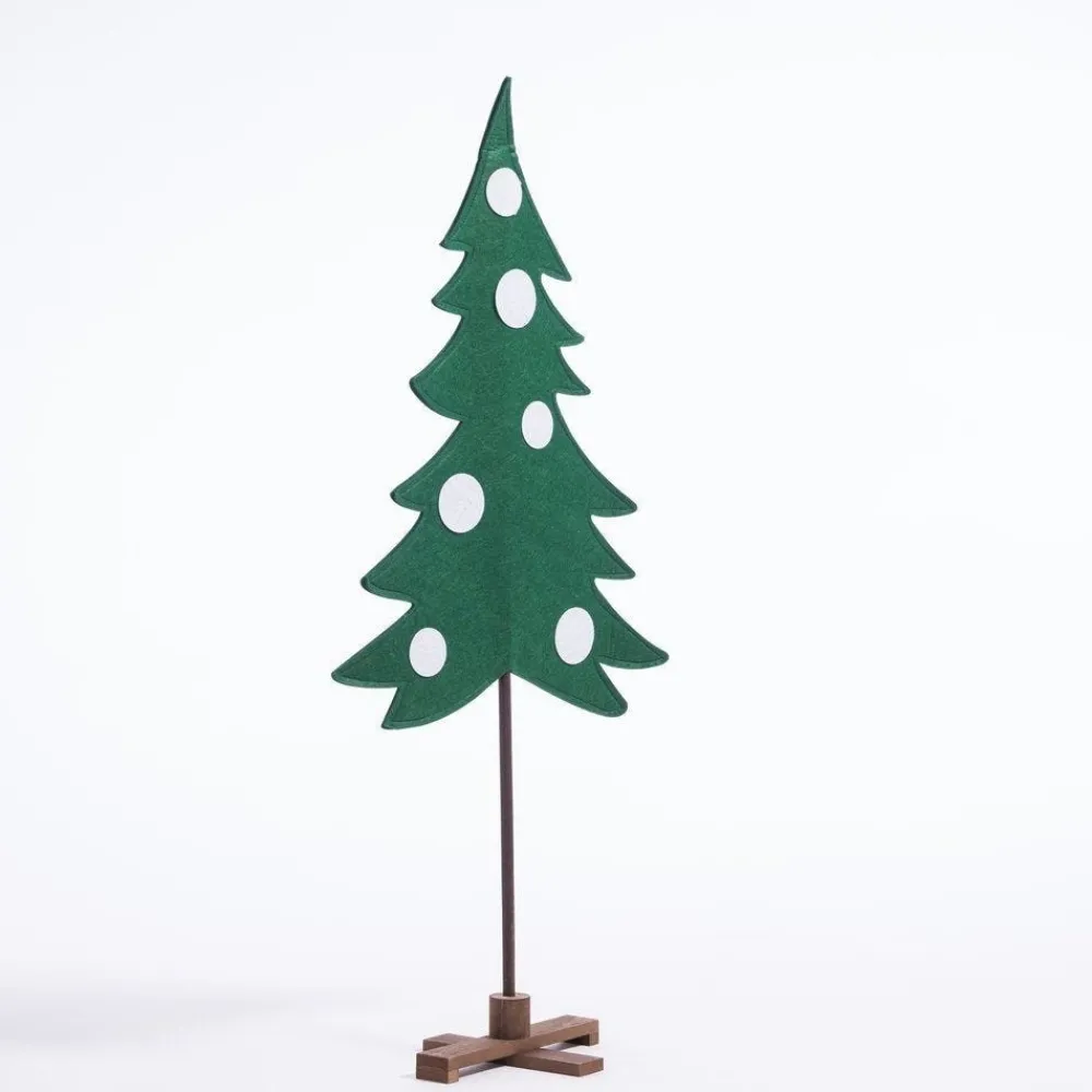 RETIF Sapin En Tissu Vert Et Boules Blanches H 120 Cm Outlet