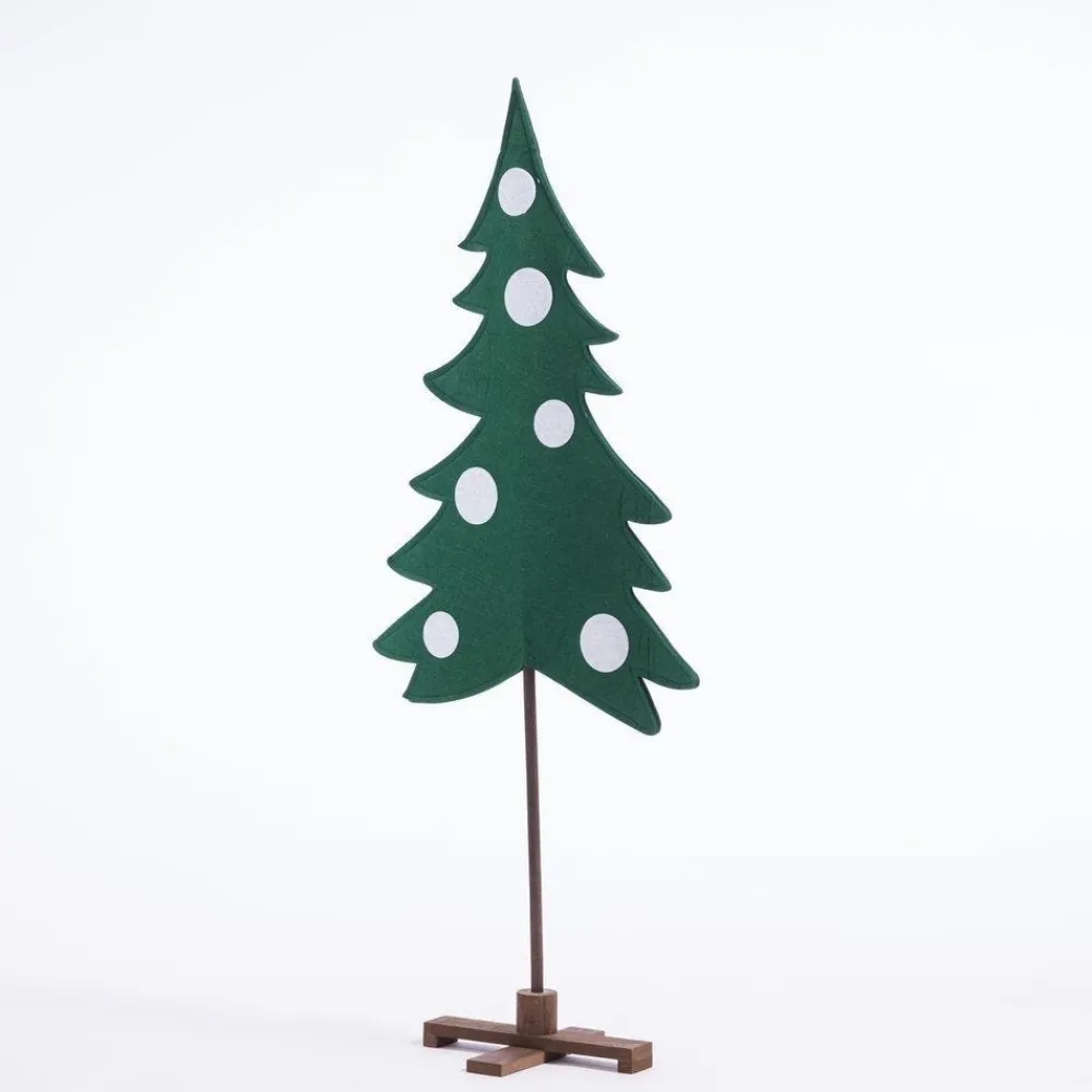 RETIF Sapin En Tissu Vert Et Boules Blanches H 120 Cm Outlet