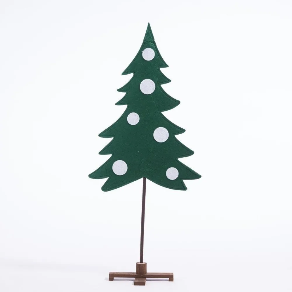 RETIF Sapin En Tissu Vert Et Boules Blanches H 120 Cm Outlet