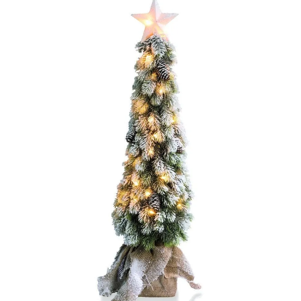 RETIF Sapin Enneige Lumineux Dans Pot En Jute H.88Cm Store