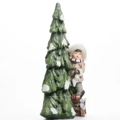 RETIF Sapin Lumineux En Ceramique Avec Enfant L 43 X P 28 X H 85 Cm Online