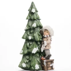 RETIF Sapin Lumineux En Ceramique Avec Enfant L 43 X P 28 X H 85 Cm Online
