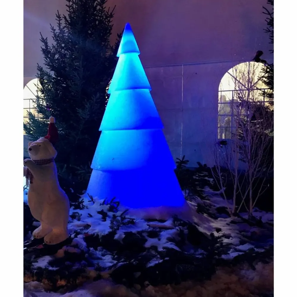RETIF Sapin Lumineux Led Exterieur 5 Parties Avec Lestage Hauteur 2,50 Metres Clearance