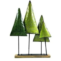 RETIF Sapins De Noel Metal Sur Support Bois 28X10X40Cm Hot