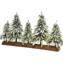 RETIF Sapins Enneiges Sur Socle Bois Led 65X15Xh35Cm Best