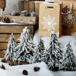 RETIF Sapins Enneiges Sur Socle Bois Led 65X15Xh35Cm Best