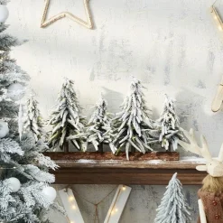 RETIF Sapins Enneiges Sur Socle Bois Led 65X15Xh35Cm Best