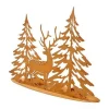 RETIF Support Metal Rouille Motif Sapin Cerf - 38X10X30 Cm Sale