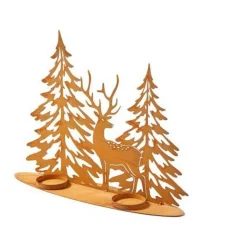 RETIF Support Metal Rouille Motif Sapin Cerf - 25X8X20 Cm Discount