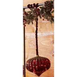 RETIF Suspension Verre Rouge 15 Leds Blanc Chaud 20X21Cm Cheap