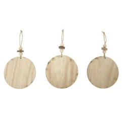 RETIF Suspensions Bois Rondes Flocons Blancs O 18 Cm - Par 6 Store