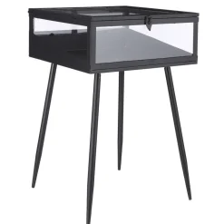 RETIF Table Vitrine Metal Noir Et Verre H58Cm New