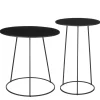 RETIF Tables D'Appoint Metal Noir O60X60 + O45X70Cm Clearance
