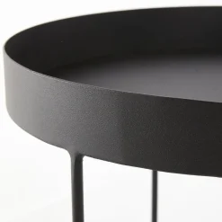 RETIF Tables Rondes Metal Noir Mat O30 X H45Cm + O40 X H50Cm Outlet