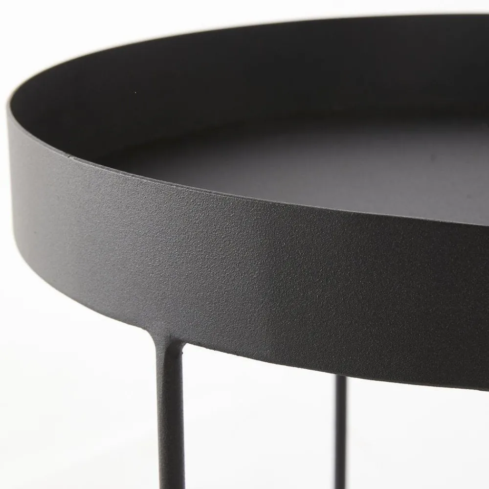RETIF Tables Rondes Metal Noir Mat O30 X H45Cm + O40 X H50Cm Outlet