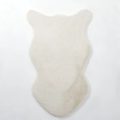 RETIF Tapis Blanc Imitation Fourrure L 90 X P 50Cm Store