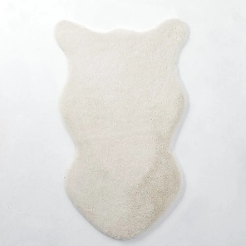 RETIF Tapis Blanc Imitation Fourrure L 90 X P 50Cm Store
